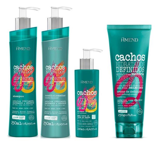 Imagem de Amend Cachos Shampoo e Condicionador e Ativador e Leave-in Fechado