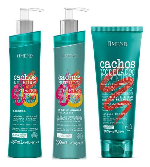 Imagem de Amend Cachos Shampoo e Condicionador e Leave-in Crespo