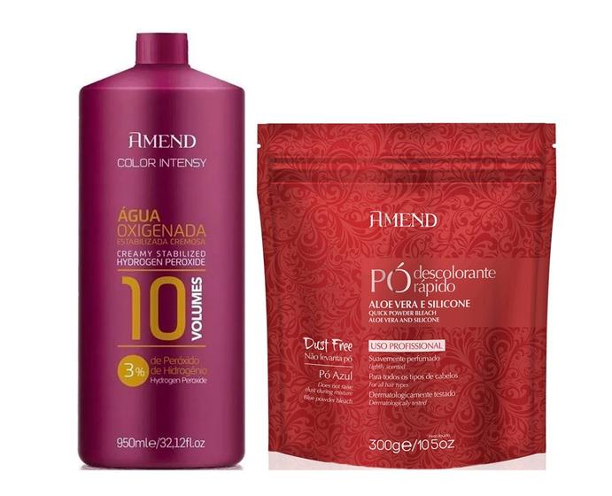 Imagem de Amend Color Intensy Água Oxigenada OX 10 Volumes 950 ml e Pó Descolorante Aloe Vera E Silicone 300G