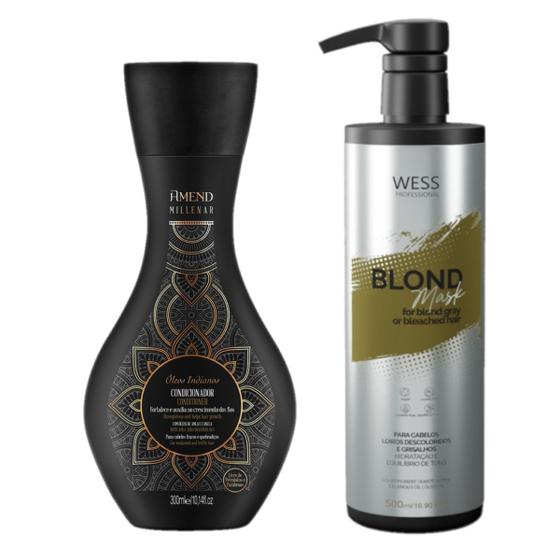 Imagem de Amend Cond Óleos Indianos 300ml + Wess Mask Blond 500ml