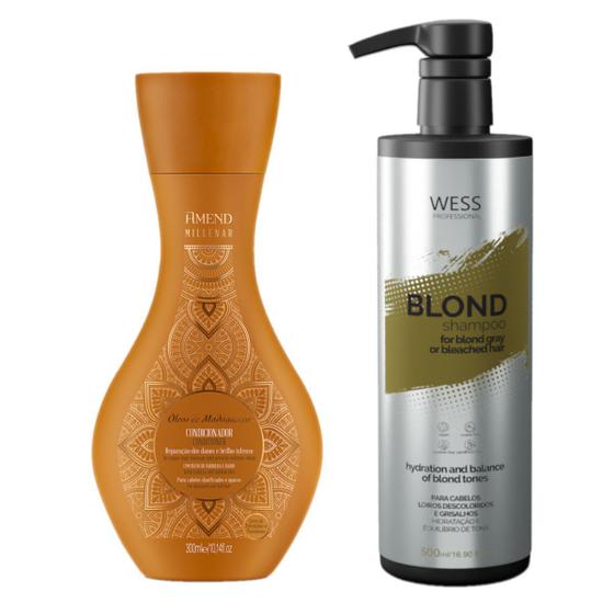 Imagem de Amend Cond Óleos Madagascar 300ml +Wess Shampoo Blond 500ml