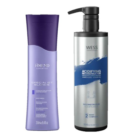Imagem de Amend Cond Specialist Blond 250ml +Wess Nano Passo 2 - 500ml