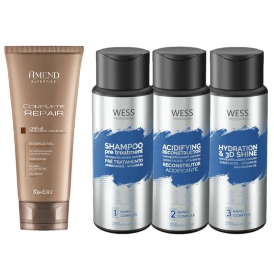 Imagem de Amend Creme Complete Repair 180g + Wess Kit NanoSelagem250ml