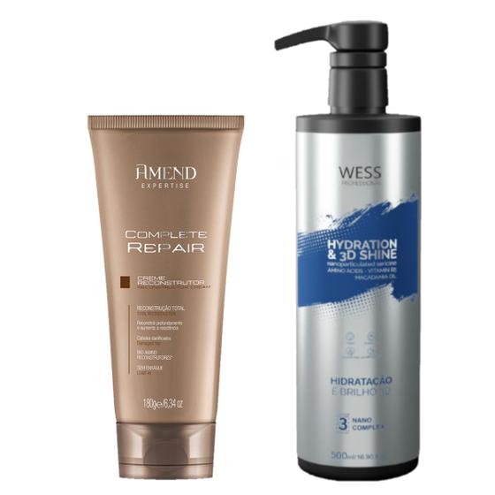 Imagem de Amend Creme Complete Repair 180g + Wess Nano Passo 3 - 500ml