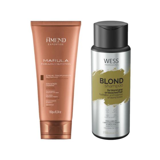 Imagem de Amend Creme Marula Fabulous 180g + Wess Shampoo Blond250ml