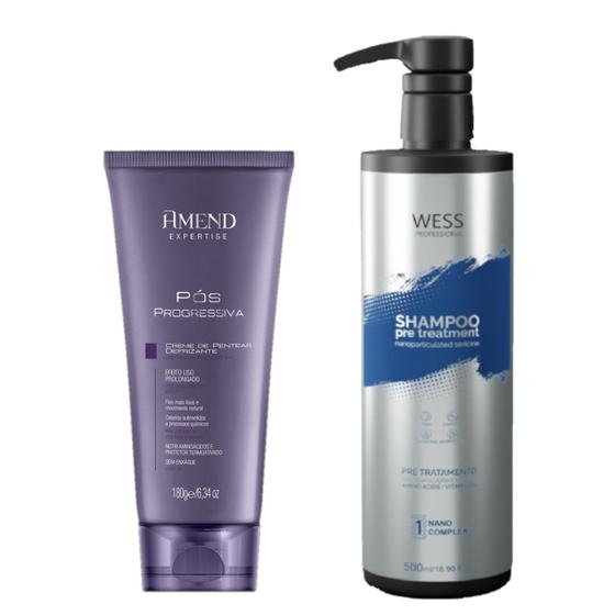 Imagem de Amend Creme Pós Progressiva 180g + Wess Nano Passo 1 - 500ml