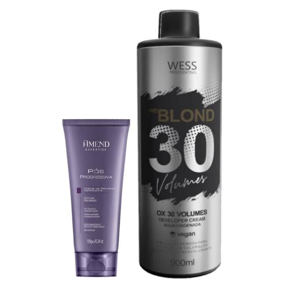 Imagem de Amend Creme Pós Progressiva 180g + Wess Ox 30 Vol. 900ml