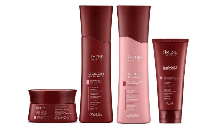 Imagem de Amend Expertise Color Reflect Shampoo e Condicionador e Máscara e Creme Para Blindagem da Cor