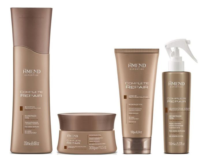 Imagem de Amend Expertise Complete Repair Shampoo e Máscara e Creme Pentear e Queratina