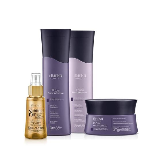 Imagem de Amend Expertise Pós Progressiva Sh 250ml + Cond 250ml + Masc 300ml + Sublime Oil 60ml
