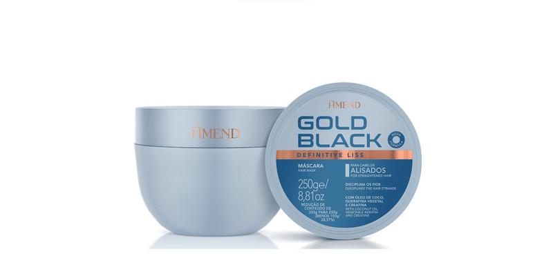 Imagem de Amend Gold Black Definitive Liss Máscara Efeito Liso 250 gr