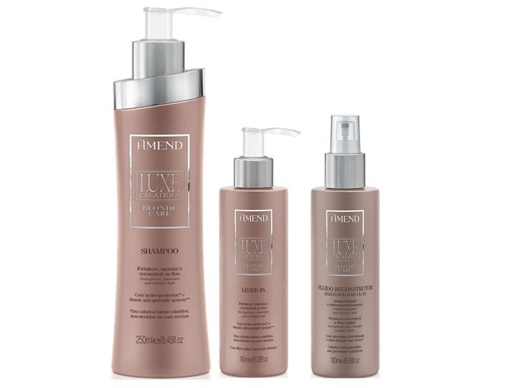 Imagem de Amend Luxe Creations Blond Care Shampoo e Leave-In e Fluído Reconstrutor