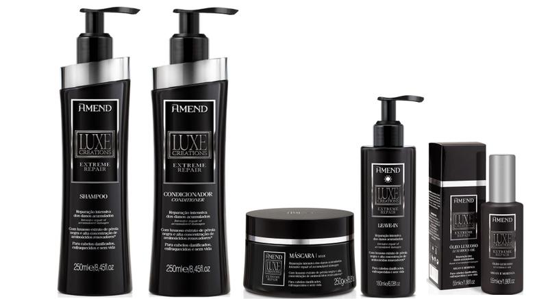Imagem de Amend Luxe Creations Extreme Repair Shampoo e Condicionador e Máscara e Leave-in e Óleo Luxuoso