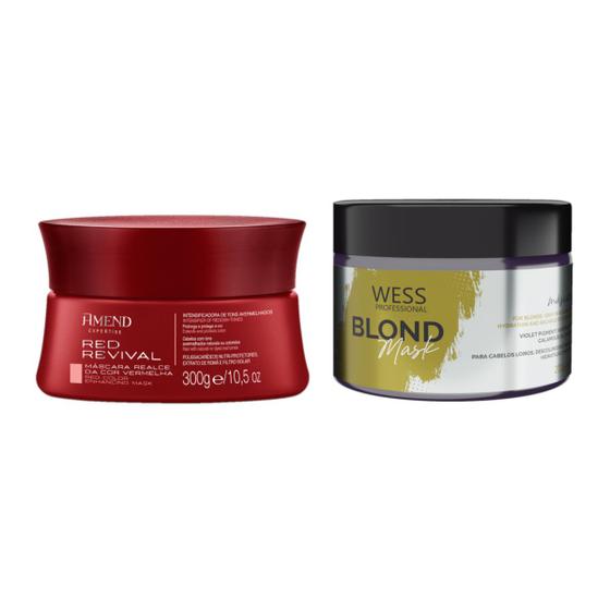 Imagem de Amend Máscara Cor Vermelha 300g + Wess Mask Blond 200ml