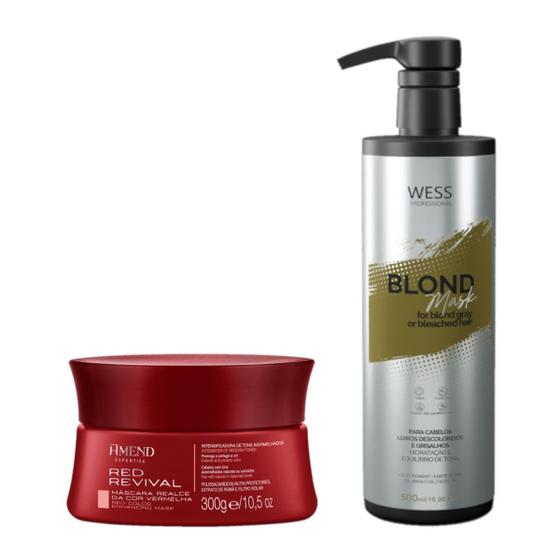 Imagem de Amend Máscara Cor Vermelha 300g + Wess Mask Blond 500ml