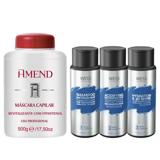 Imagem de Amend Máscara DPantenol 500g + Wess Kit NanoSelagem250ml