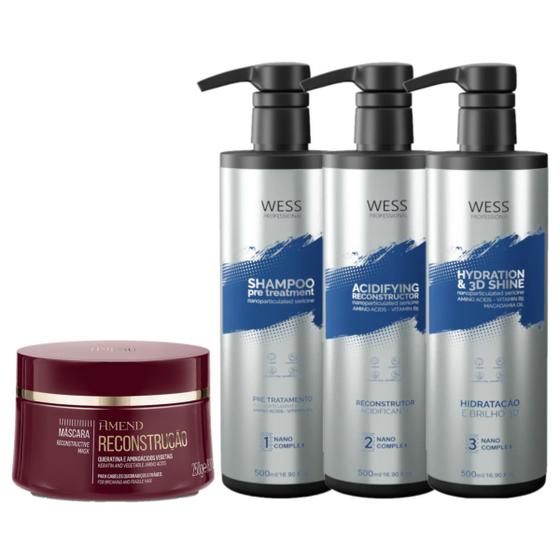 Imagem de Amend Máscara Reconstrução 250g + Wess Kit NanoSelagem500ml