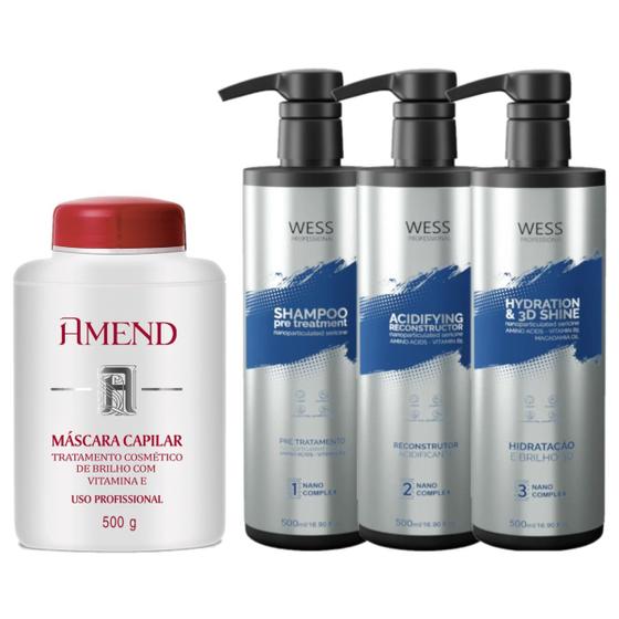 Imagem de Amend Máscara Vitamina E 500g + Wess Kit NanoSelagem500ml