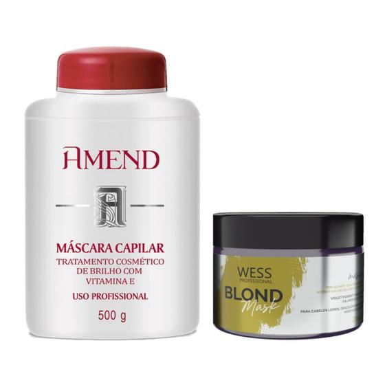 Imagem de Amend Máscara Vitamina E 500g + Wess Mask Blond 200ml