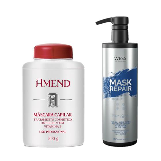 Imagem de Amend Máscara Vitamina E 500g + Wess Mask Repair 500ml