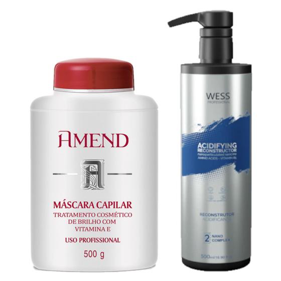 Imagem de Amend Máscara Vitamina E 500g + Wess Nano Passo 2 - 500ml