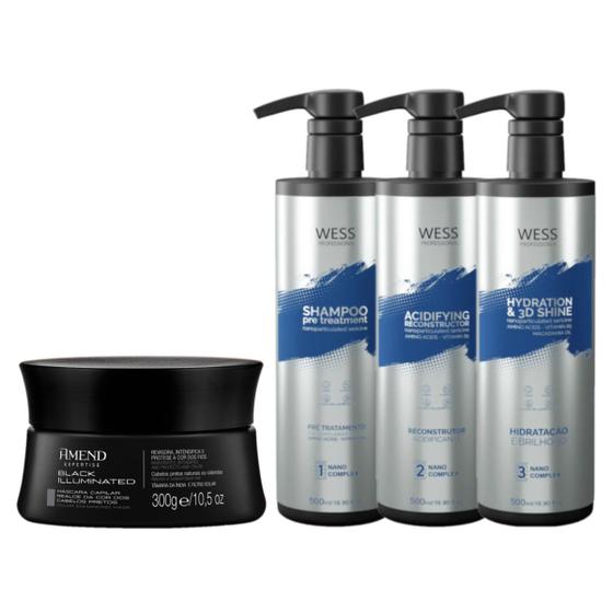 Imagem de Amend Mask Black Illuminated 300g +Wess Kit NanoSelagem500ml