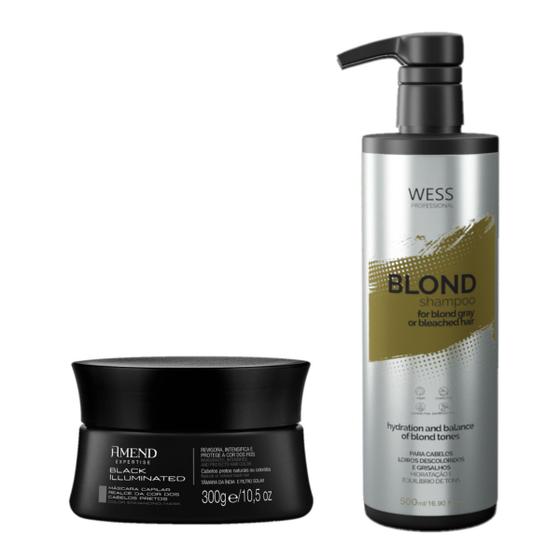 Imagem de Amend Mask Black Illuminated 300g +Wess Shampoo Blond 500ml