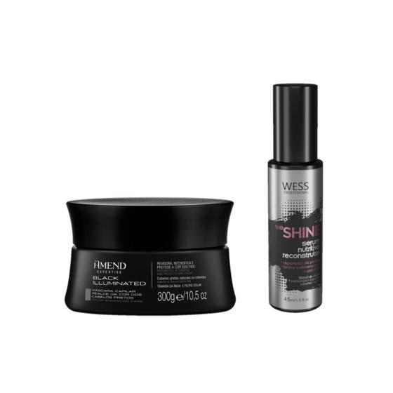 Imagem de Amend Mask Black Illuminated 300g +Wess We Shine 45ml