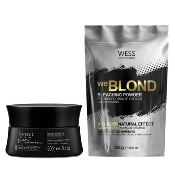 Imagem de Amend Mask Black Illuminated 300g +Wess WeBlond Pó Desc.500g