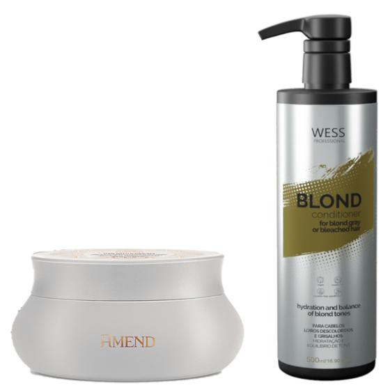 Imagem de Amend Mask Óleos Marroquinos 300g +Wess Cond. Blond 500ml