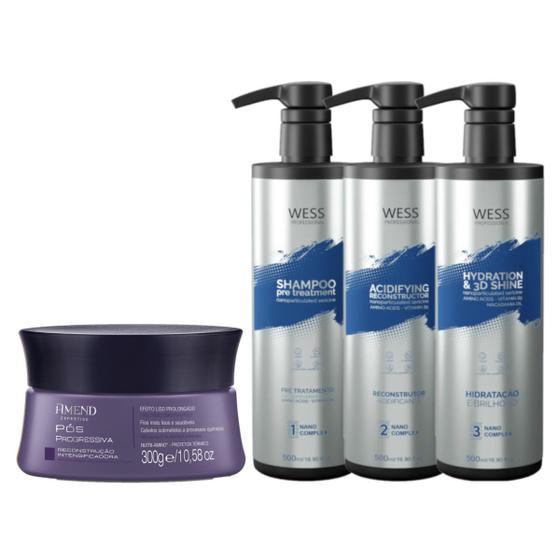 Imagem de Amend Mask Pós Progressiva 300g + Wess Kit NanoSelagem500ml