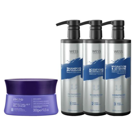 Imagem de Amend Mask Specialist Blond 300g + Wess Kit NanoSelagem500ml