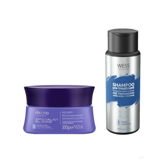 Imagem de Amend Mask Specialist Blond 300g + Wess Nano Passo 1 - 250ml