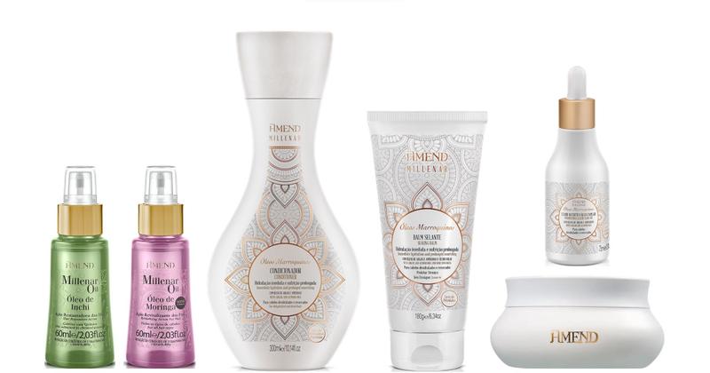 Imagem de Amend Millenar Óleos Marroquinos Condicionador e Máscara e Balm e Elixir e Óleo Inchi e Óleo Moringa