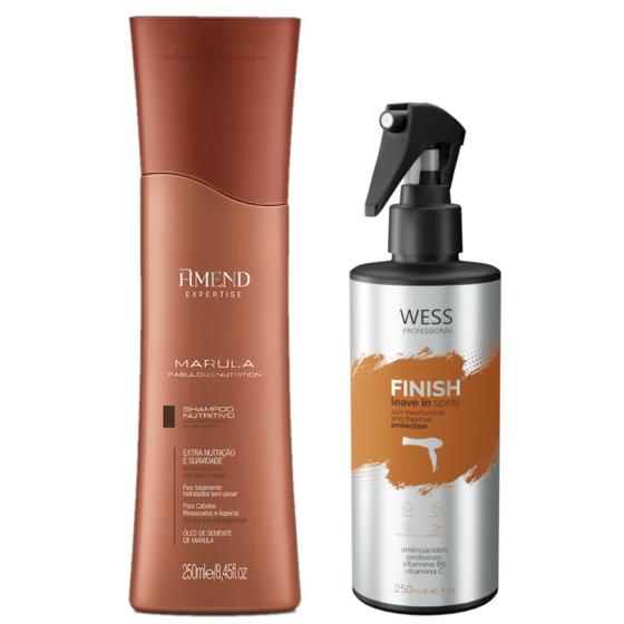 Imagem de Amend Sh Marula Fabulous 250ml + Wess Finish 250ml