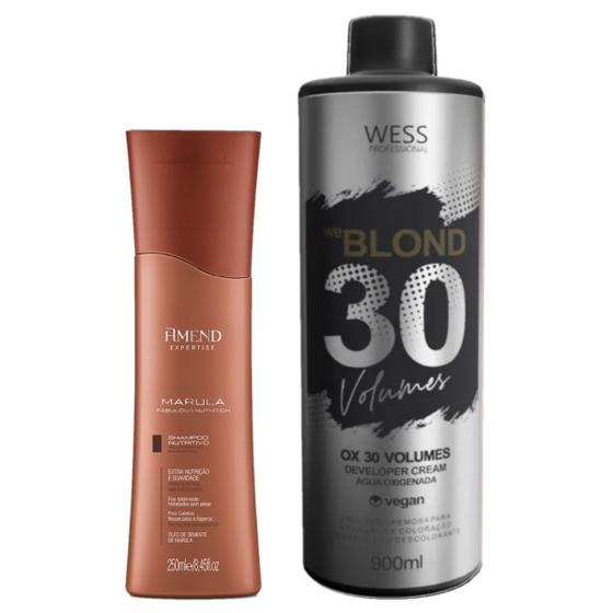 Imagem de Amend Sh Marula Fabulous 250ml + Wess Ox 30 Vol. 900ml