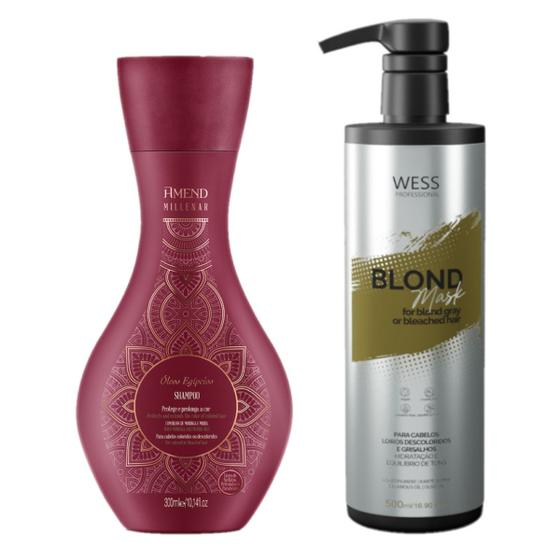 Imagem de Amend Sh Óleos Egipicios 300ml + Wess Mask Blond 500ml