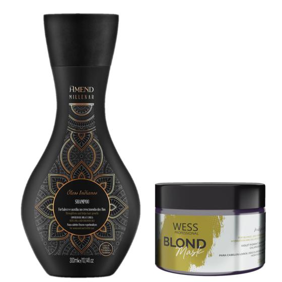 Imagem de Amend Sh Óleos Indianos 300ml + Wess Mask Blond 200ml