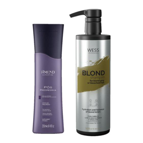 Imagem de Amend Sh Pós Progressiva 250ml + Wess Shampoo Blond 500ml