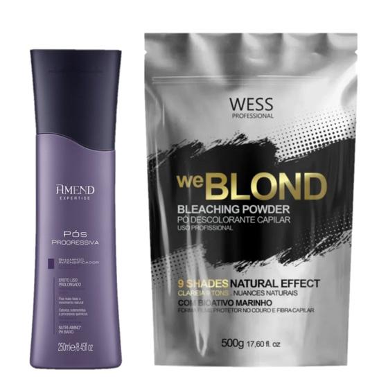 Imagem de Amend Sh Pós Progressiva 250ml + Wess WeBlond Pó Desc.500g