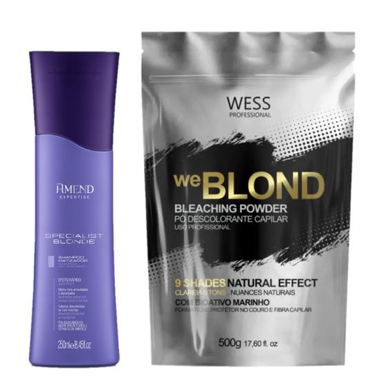 Imagem de Amend Sh Specialist Blond 250ml + Wess WeBlond Pó Desc.500g