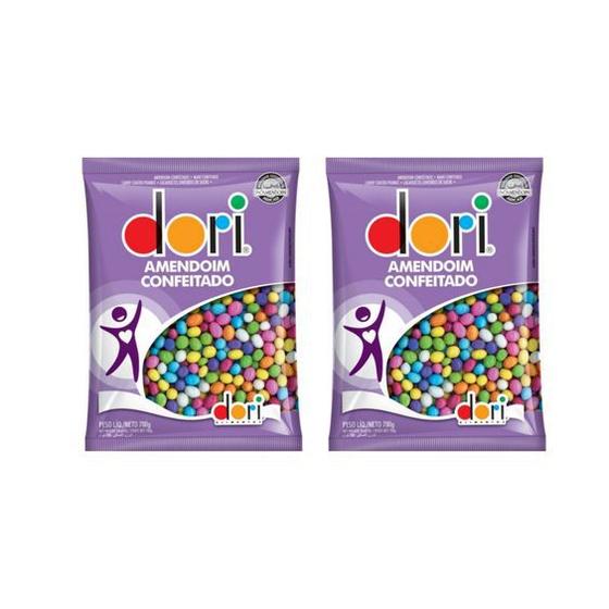 Imagem de Amendoim Colorido Confeitado Docinho Saboroso Kit 1400g