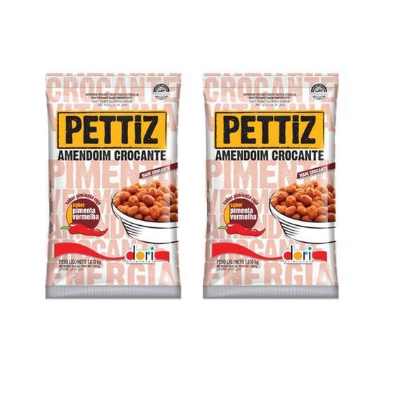 Imagem de Amendoim Salgado Sabor Pimenta Kit com 2 Pacotes de 1kg