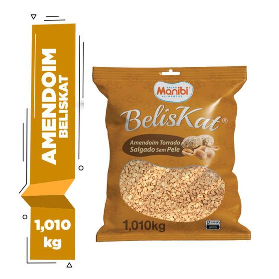 Imagem de Amendoim Torrado Salgado Sem Pele Com Sal 1kg Beliskat