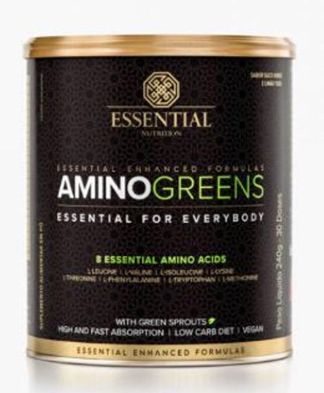 Imagem de Amino greens lata 240g/30ds essential aminoácidos essenciais vegano