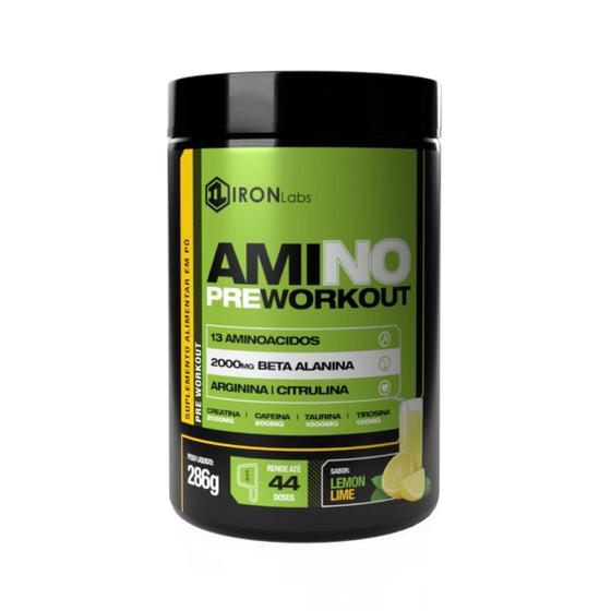 Imagem de Amino pre workout 286g lemon lime - iron labs