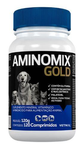 Imagem de Aminomix Gold 120 Comp. Vetnil - Suplemento P/ Cães E Gatos