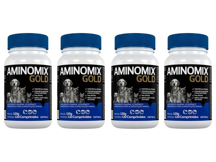 Imagem de Aminomix Gold 120 Comprimidos - Vetnil - 4 Unidades