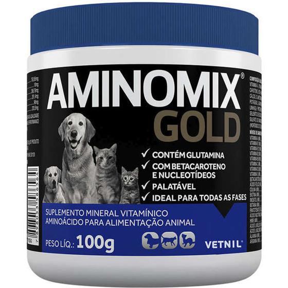 Imagem de Aminomix Gold Vetnil Suplemento Vitamínico para Cães e Gatos - 100 g