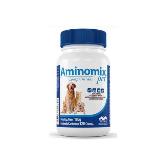 Imagem de Aminomix Pet 120 Comprimidos Vitamina Cães e Gatos